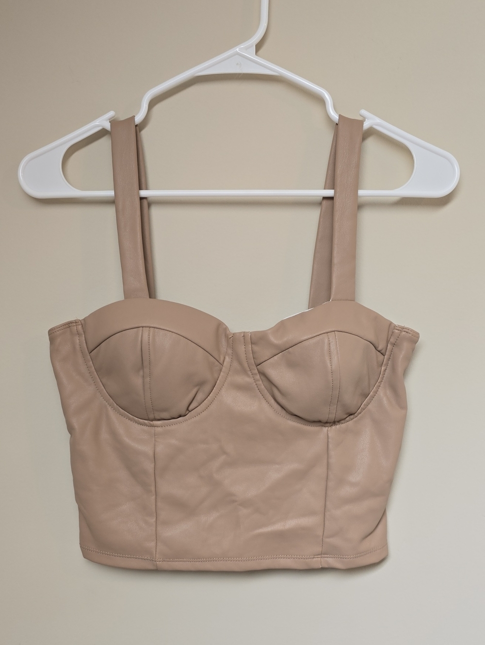 Shinestar Nude Wide-Strap Bustier Crop Top